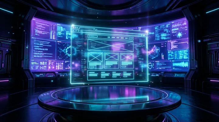 Webflow Development — stylized tech illustration